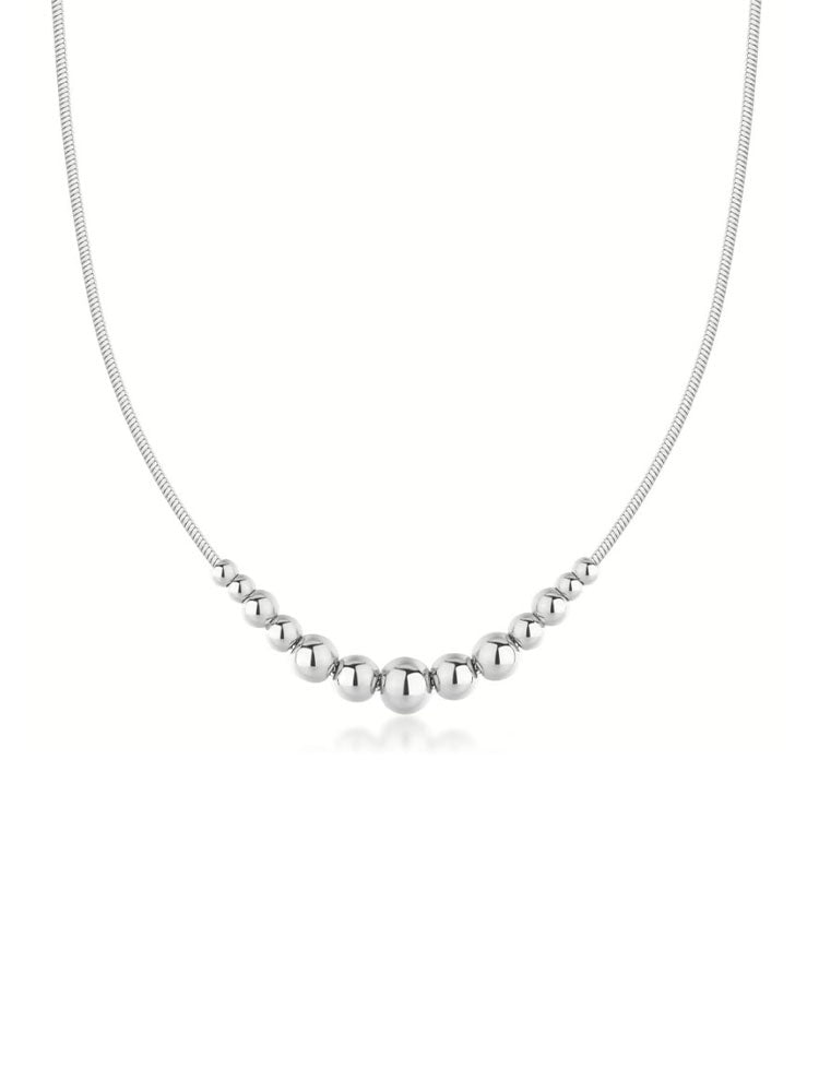 COLLANA DONNA IN ACCIAIO CON SFERE CENTRALI COLLEZIONE PERFECT BROSWAY