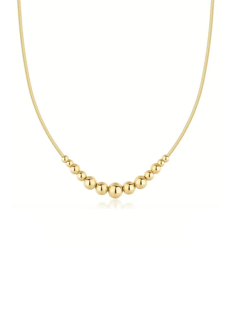 COLLANA DONNA IN ACCIAIO CON SFERE CENTRALI FINITURA IN ORO COLLEZIONE PERFECT BROSWAY