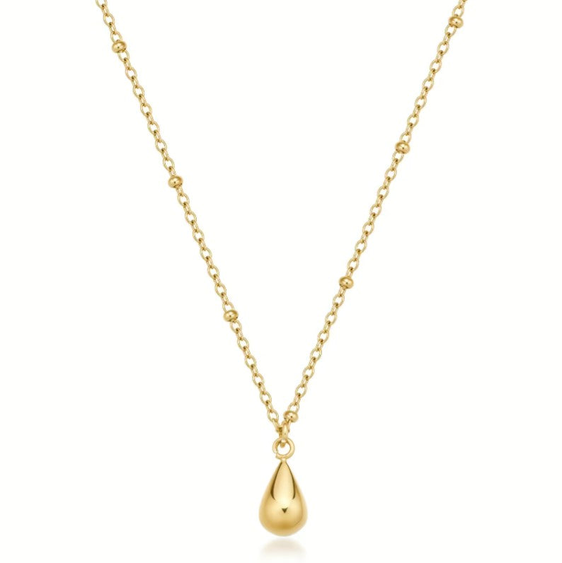 COLLANA DONNA IN ACCIAIO PERFECT DORATA CON PENDENTE CENTRALE A GOCCIA BROSWAY