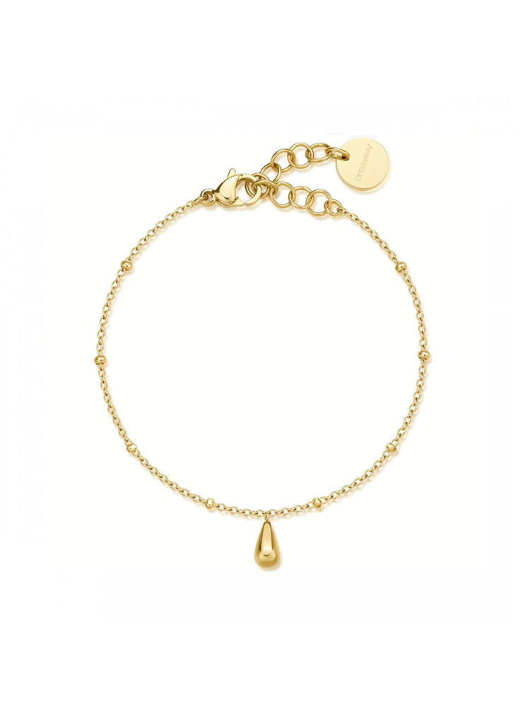 BRACCIALE DONNA IN ACCIAIO COLLEZIONE PERFECT DORATO CON PENDENTE A GOCCIA CENTRALE BROSWAY
