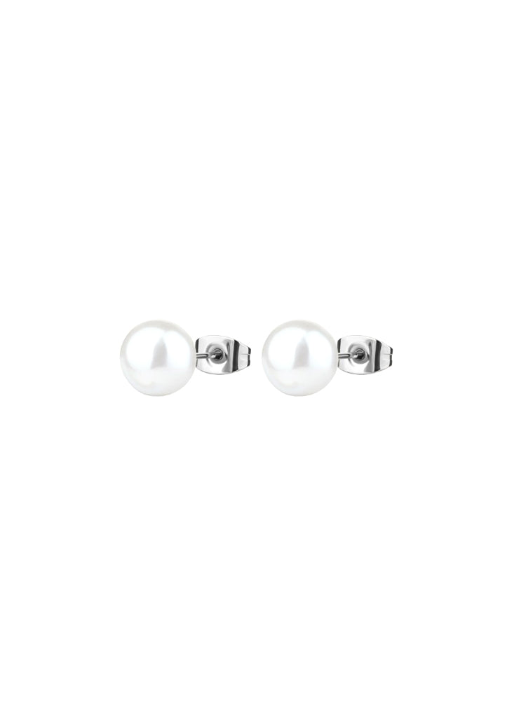 ORECCHINI DONNA A LOBO PERFECT IN ACCIAIO CON PERLA DI CONCHIGLIA BROSWAY