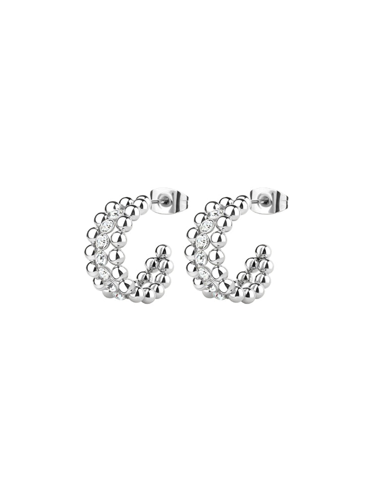 ORECCHINI DONNA A CERCHIO PERFECT CON CRISTALLI BROSWAY