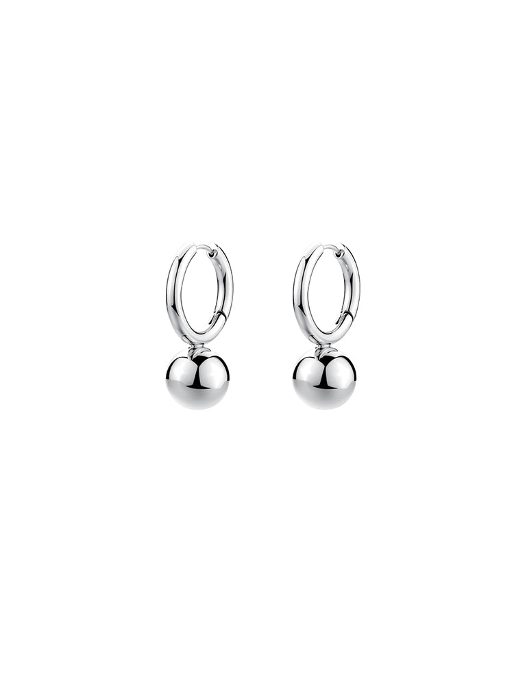 ORECCHINI DONNA IN ACCIAIO A CERCHIO CON SFERA BROSWAY