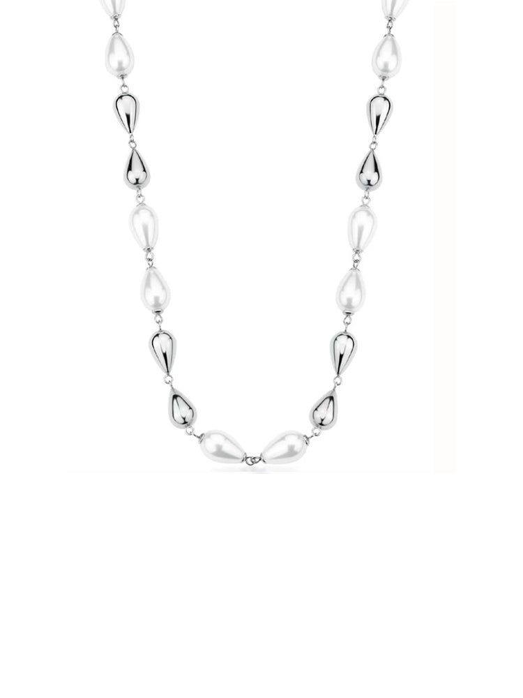 COLLANA DONNA GIROCOLLO IN ACCIAIO CON PERLE A GOCCIA BROSWAY