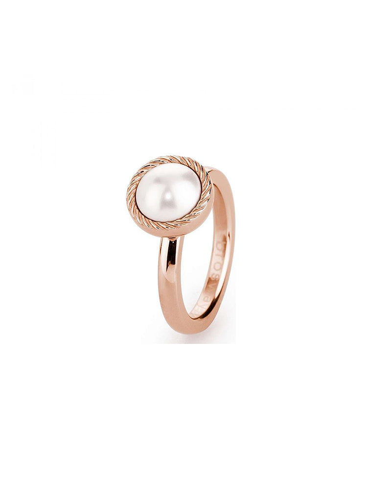 ANELLO DONNA TRING, RIFLESSO, ROSATO CON PERLA BIANCA MIS14 BROSWAY
