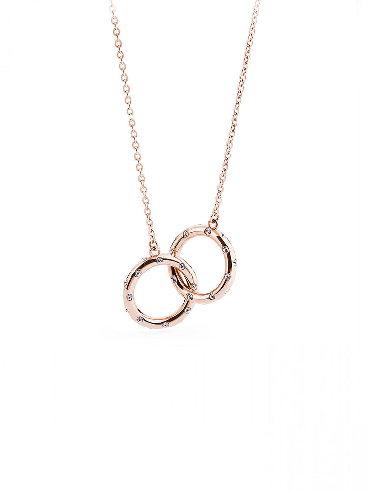 COLLANA DONNA ROMEO&JULIET, ROSATI E CERCHI CON SWAROVSKI BROSWAY