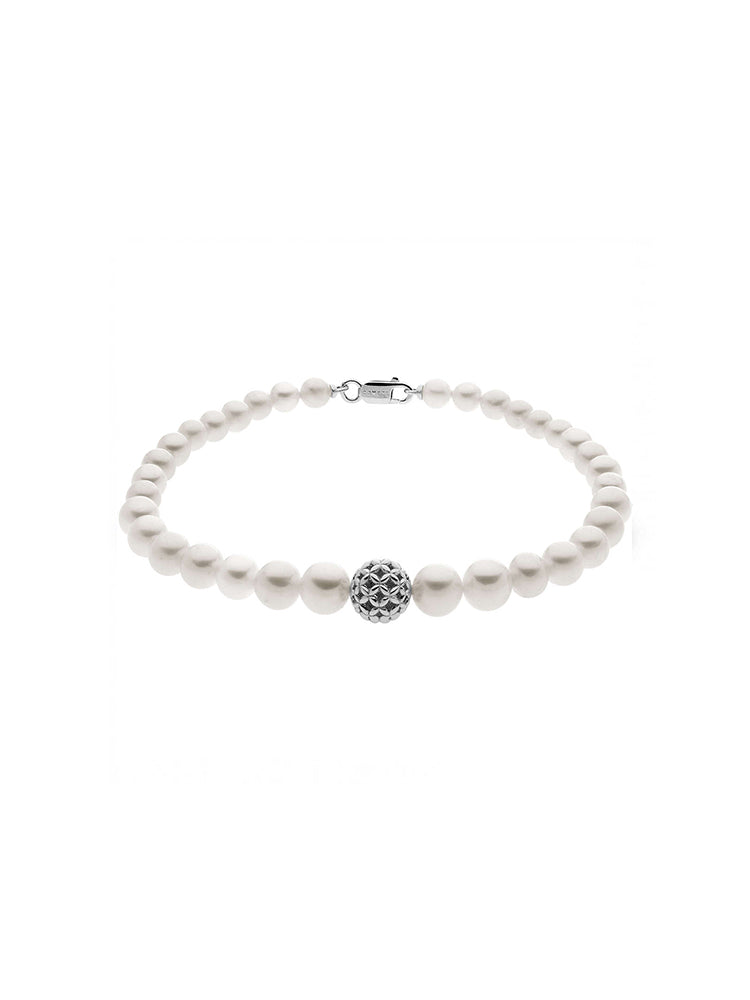 BRACCIALE DONNA DI PERLE IN ORO BIANCO COMETE GIOIELLI