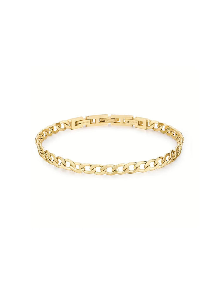 BRACCIALE UOMO IN ACCIAIO A CATENA MAGLIA GROUMETTE FINITURA ORO COLLEZIONE RIPTIDE BROSWAY
