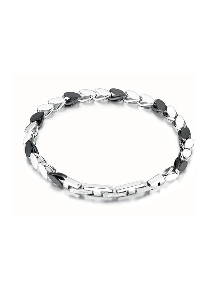BRACCIALE UOMO IN ACCIAIO A CATENA CON FINITURE PVD COLORE RUTENIO BROSWAY