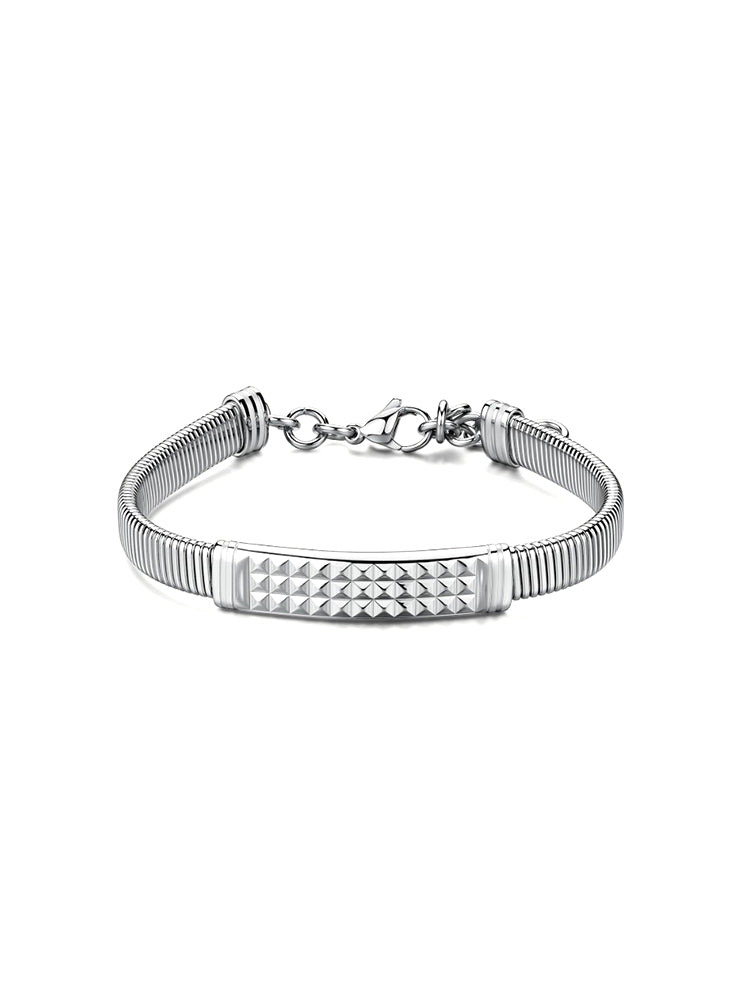 BRACCIALE UOMO RIPTIDE IN ACCIAIO MAGLIA SNAKE CON PIASTRINA CENTRALE BROSWAY