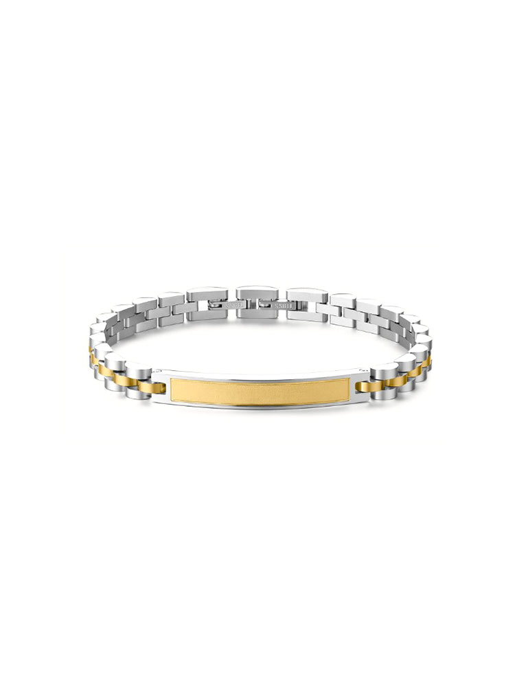 BRACCIALE UOMO IN ACCIAIO BICOLORE CON BARRA CENTRALE BROSWAY