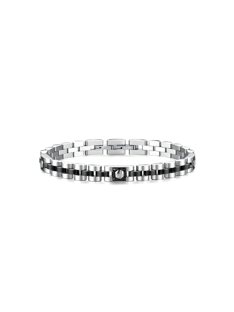 BRACCIALE UOMO IN ACCIAIO E FINITURA PVD COLORE RUTENIO BROSWAY