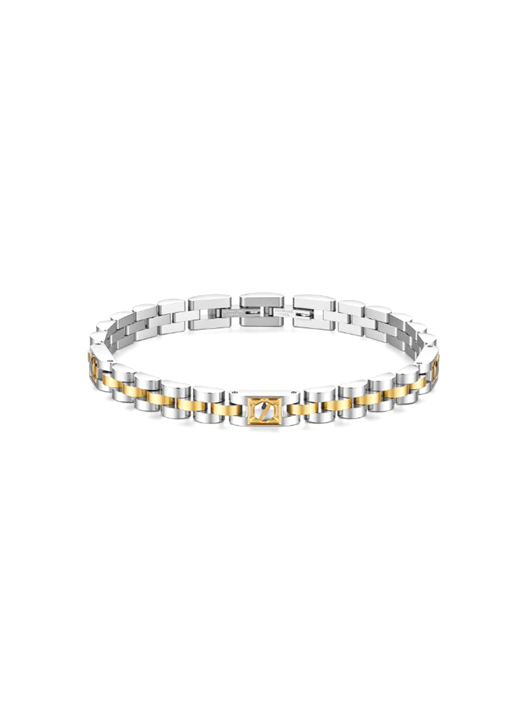 BRACCIALE UOMO IN ACCIAIO BICOLORE CON ELEMENTI A VITE BROSWAY