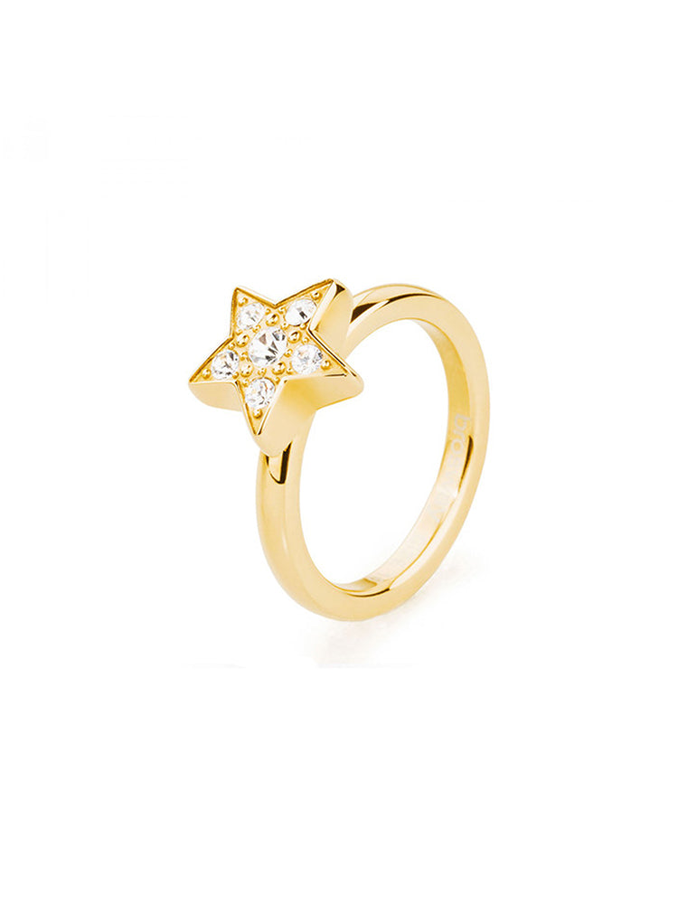 ANELLO DONNA TRING, DORATO CON STELLA E SWAROVSKI MIS12 BROSWAY