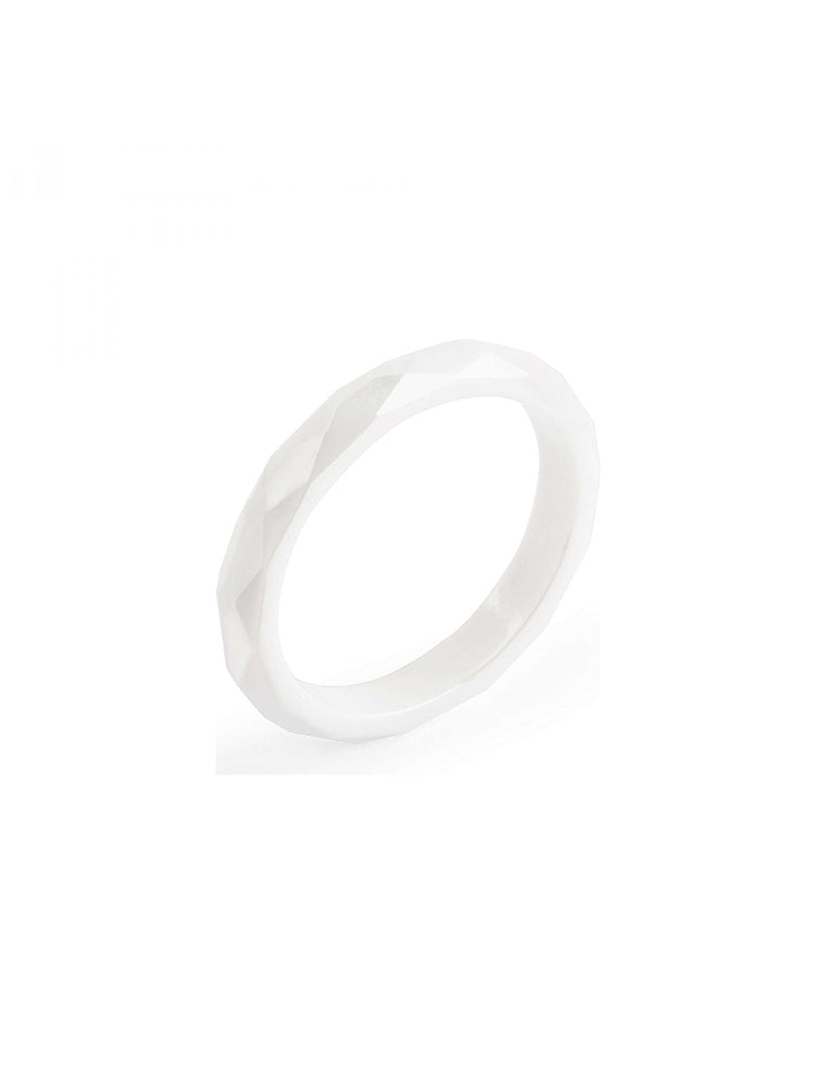 ANELLO DONNA TRING, GENEROSITA', CERAMICA BIANCA MIS18 BROSWAY