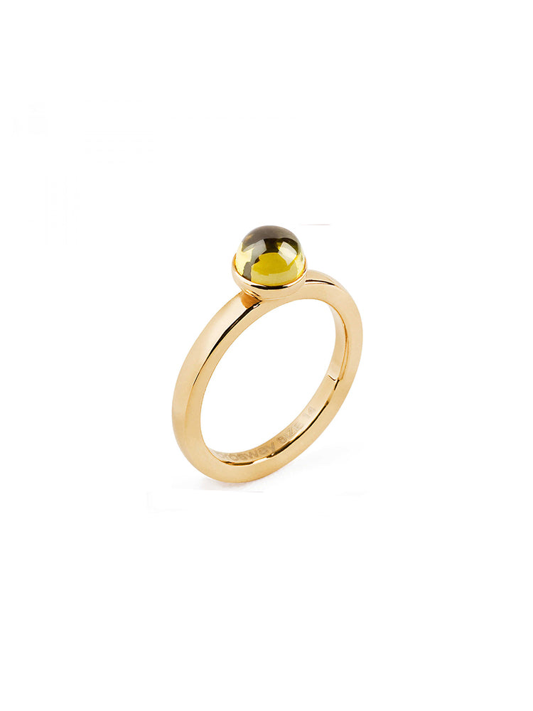 ANELLO DONNA TRING, FEELING, DORATO CON PIETRA GIALLA MIS16 BROSWAY