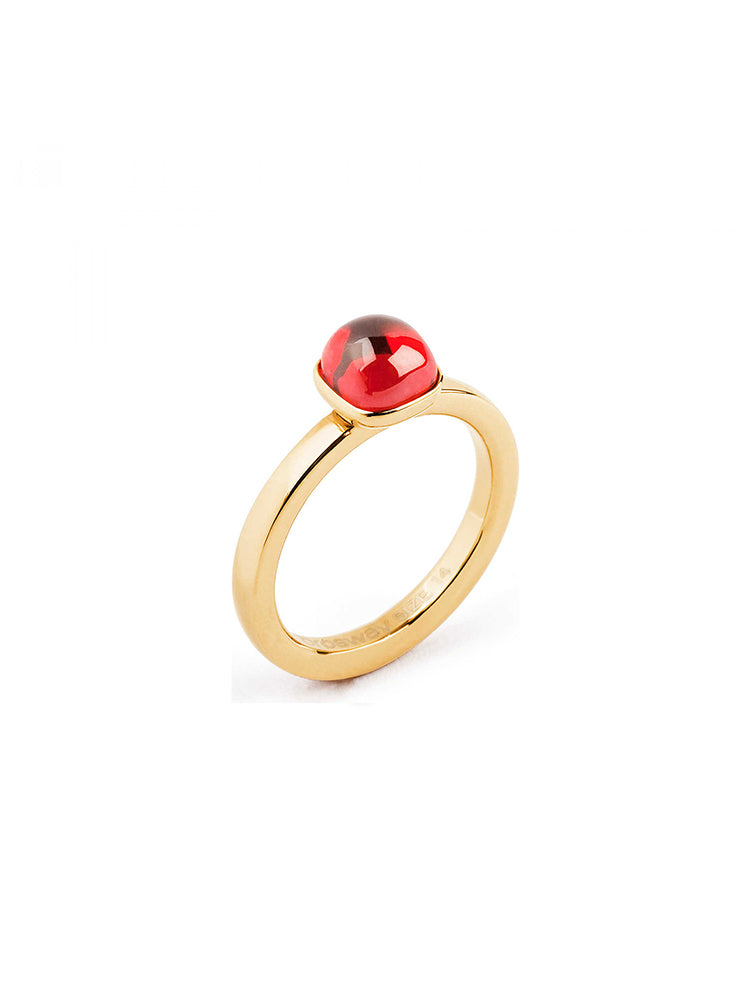 ANELLO DONNA TRING, PROTEZIONE, DORATO CON PIETRA ROSSA MIS16 BROSWAY