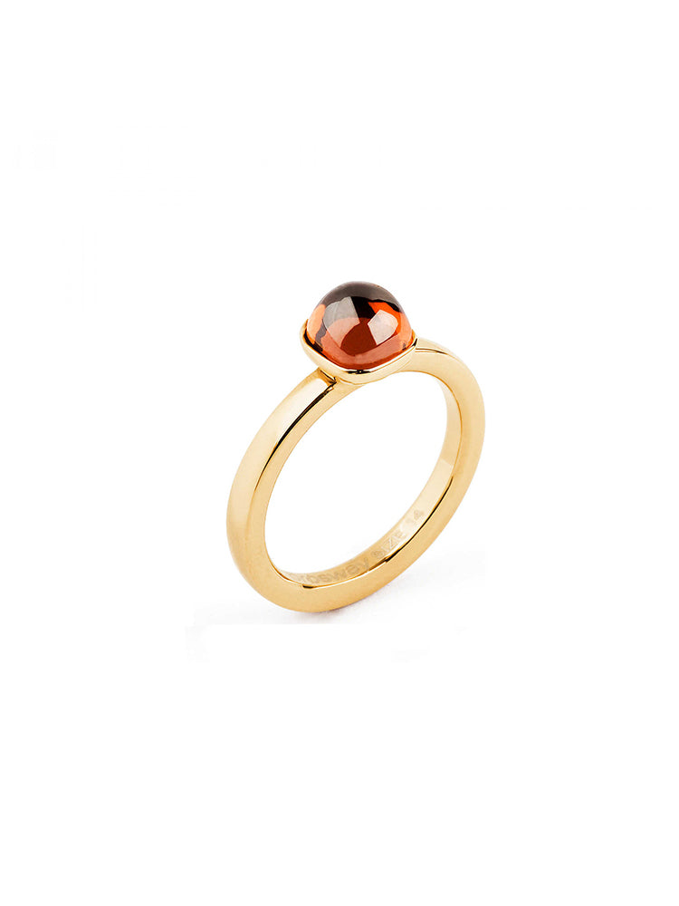 ANELLO DONNA TRING, GELOSIA, DORATO CON PIETRA ARANCIO MIS16 BROSWAY
