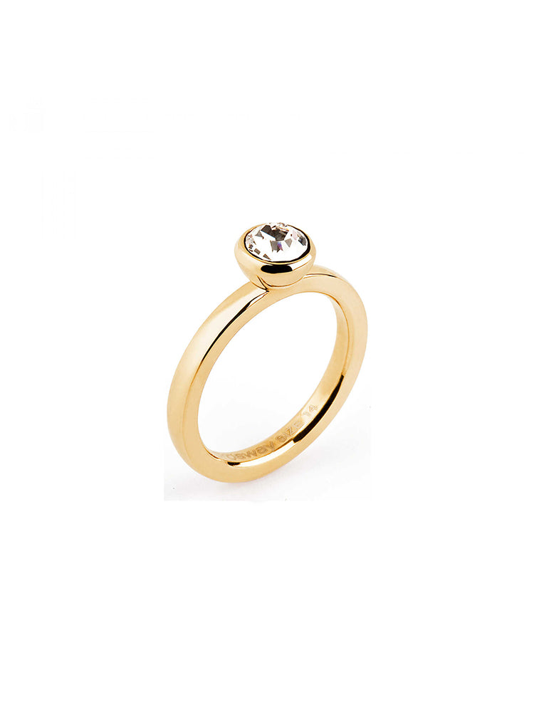 ANELLO DONNA TRING, RIFLESSIONE, DORATO CON PIETRA CRYSTAL MIS16 BROSWAY