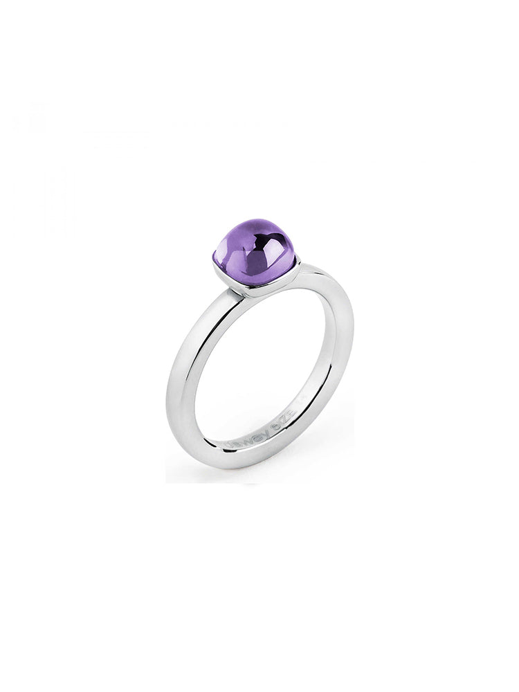 ANELLO DONNA TRING, GRAZIA, RODIO CON PIETRA VIOLA MIS14 BROSWAY