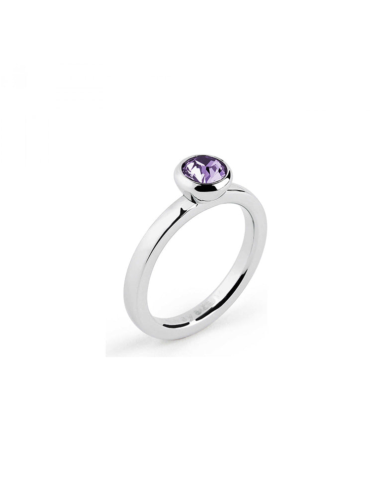 ANELLO DONNA TRING, INTESA, RODIO CON PIETRA TANZANITE MIS14 BROSWAY