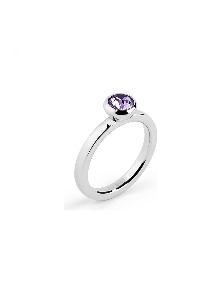 ANELLO DONNA TRING, RODIO CON PIETRA SWAROVSKI LILLA MIS14 BROSWAY