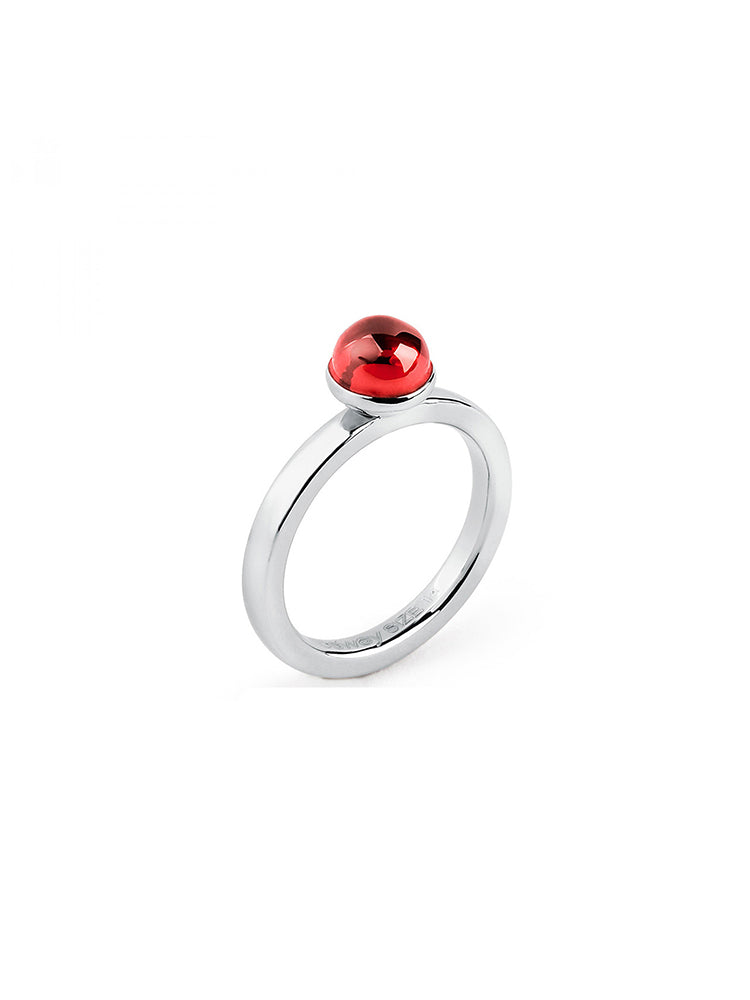 ANELLO DONNA TRING, ROMANTICISMO, RODIO CON PIETRA ROSSA MIS14 BROSWAY