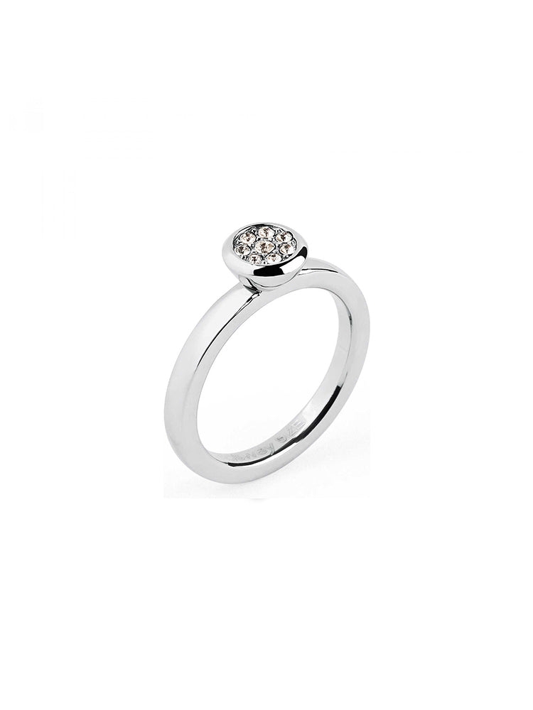 ANELLO DONNA TRING, LEGAME PAVE' DI SWAROVSKI RODIO MIS16 BROSWAY