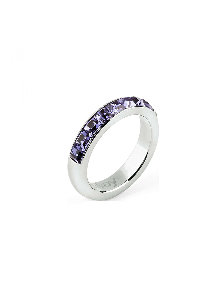 ANELLO DONNA TRING, SINCERITA' PAVE' DI SWAROVSKI VIOLA MIS14 BROSWAY