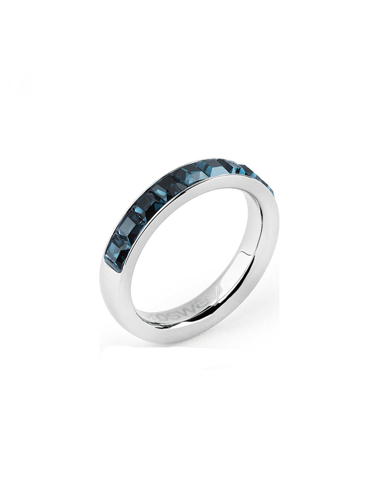 ANELLO DONNA TRING, ENERGIA, PAVE' DI SWAROVSKI BLU MIS12 BROSWAY
