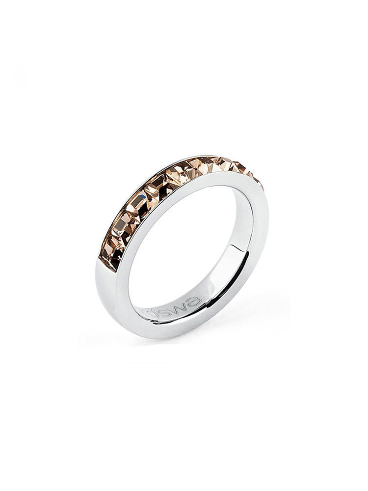 ANELLO DONNA TRING, DETERMINAZIONE, PAVE' DI SWAROVSKI BROWN MIS16 BROSWAY