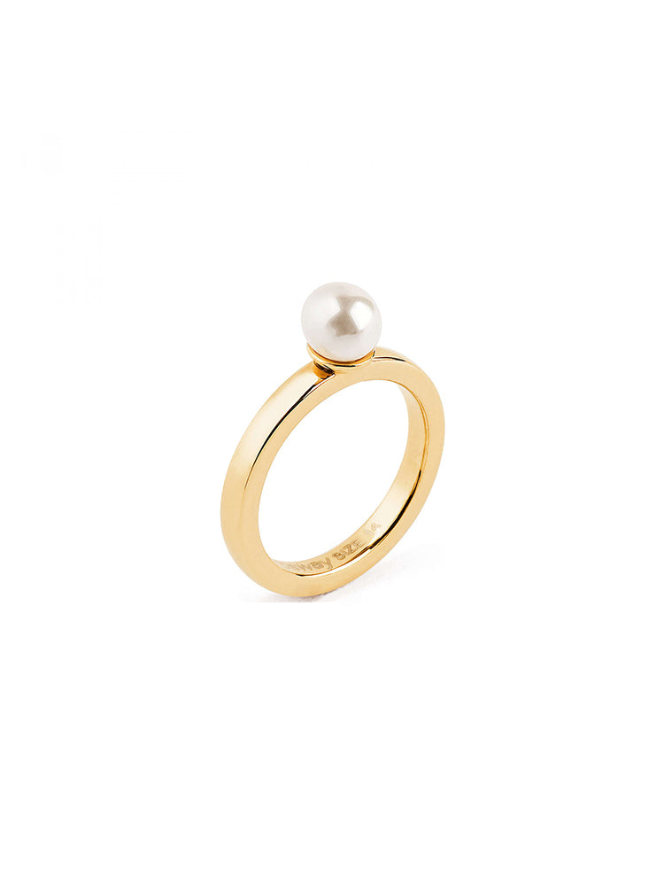 ANELLO DONNA TRING, MISTERO, ORO CON PERLA BIANCA MIS14 BROSWAY