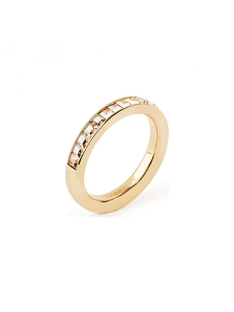 ANELLO DONNA TRING, ELEGANZA, DORATO E PAVE' DI SWAROVSKI AMBRA MIS16 BROSWAY