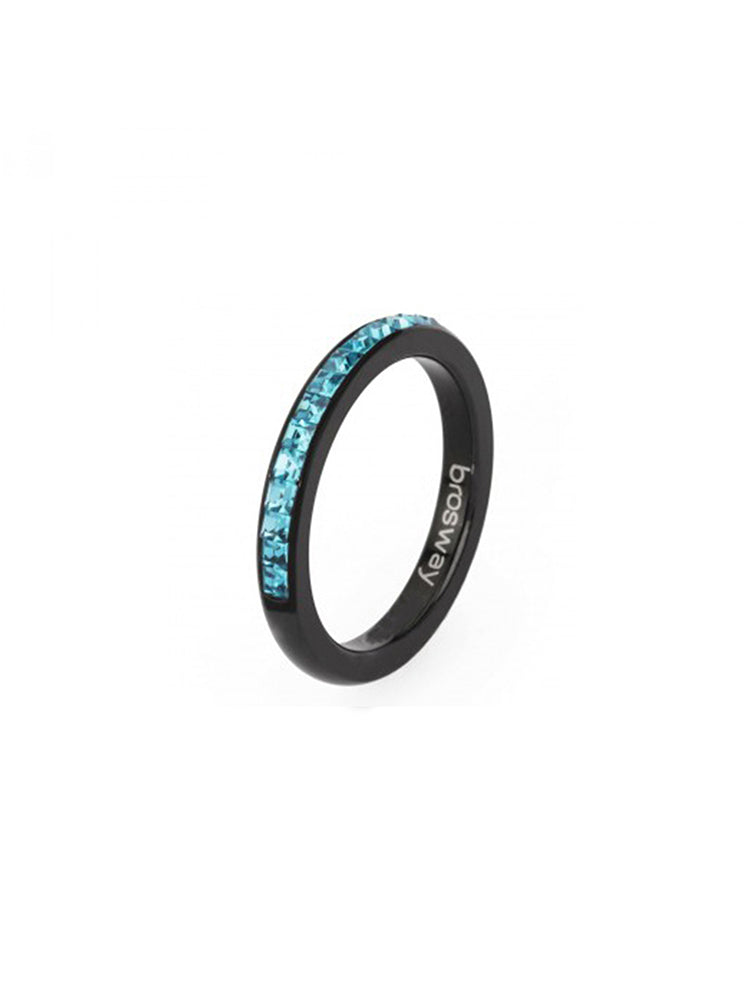ANELLO DONNA TRING, VITALITA', PAVE' DI SWAROVSKI CELESTI MIS14 BROSWAY
