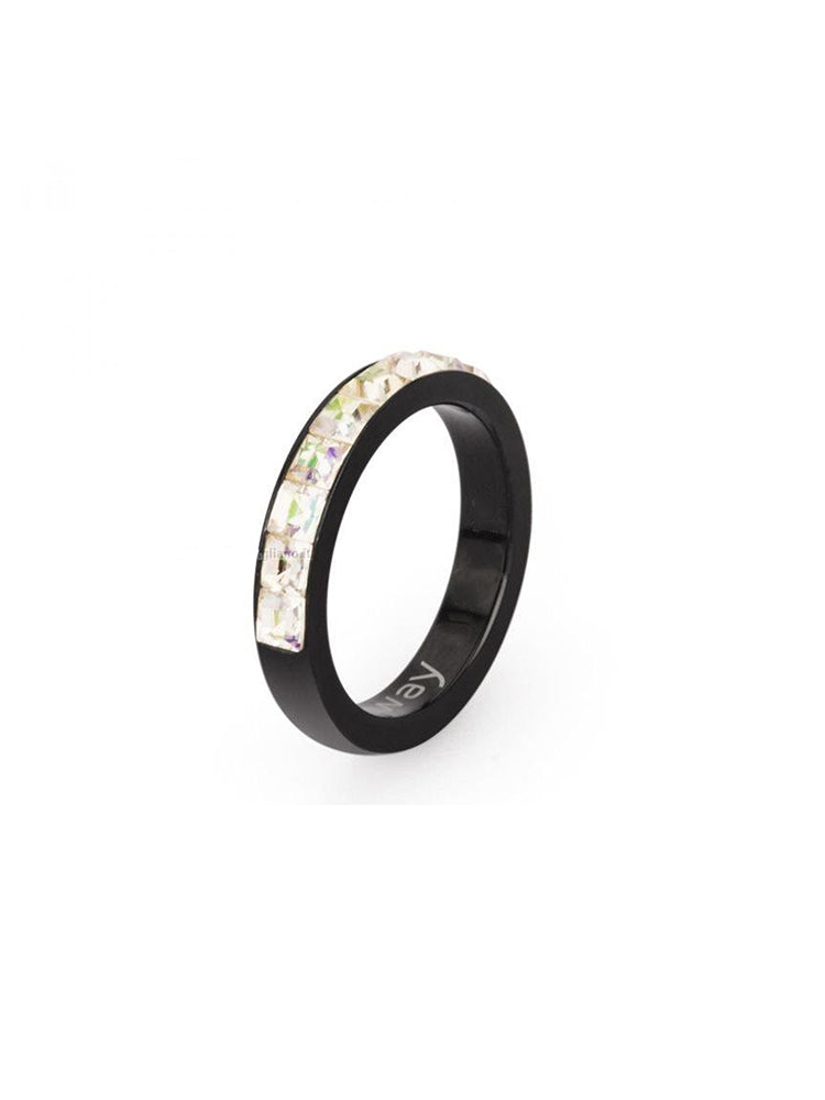 ANELLO DONNA TRING, FORZA, NERO CON PAVE' DI SWAROVSKI CRYSTAL MIS16 BROSWAY