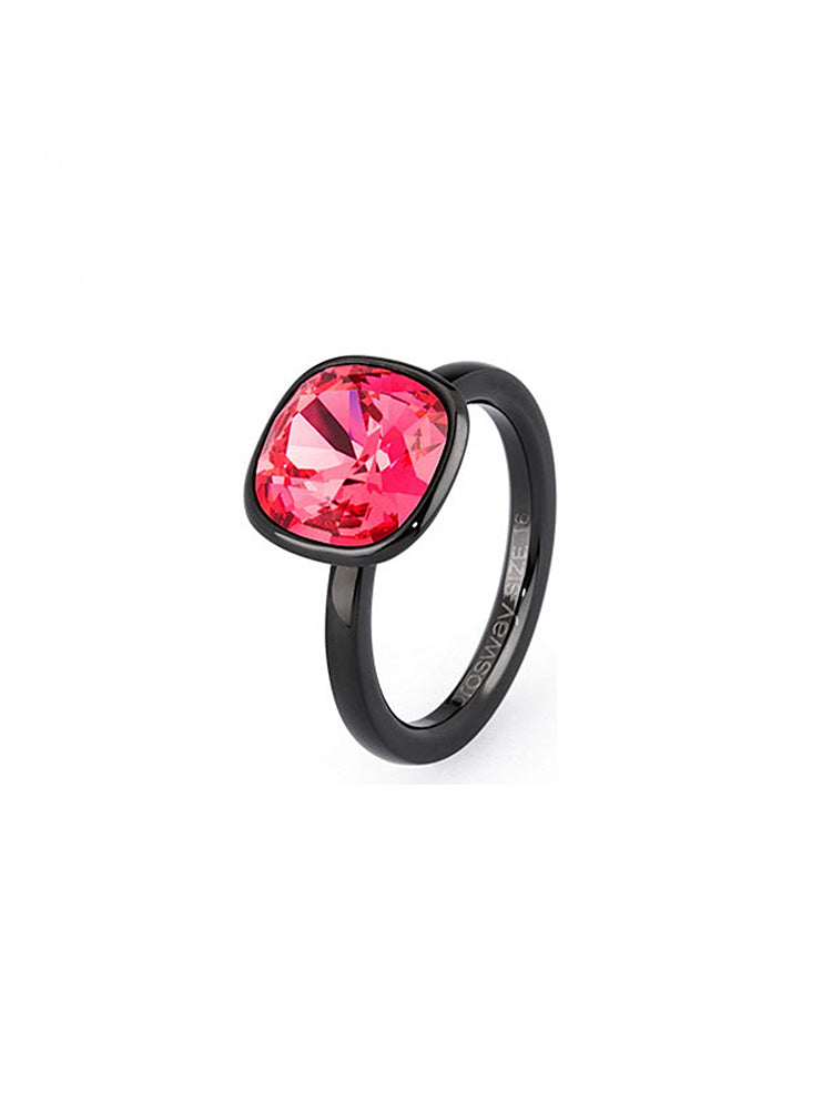 ANELLO DONNA TRING, SENSUALITA', NERO CON PIETRA PINK MIS16 BROSWAY