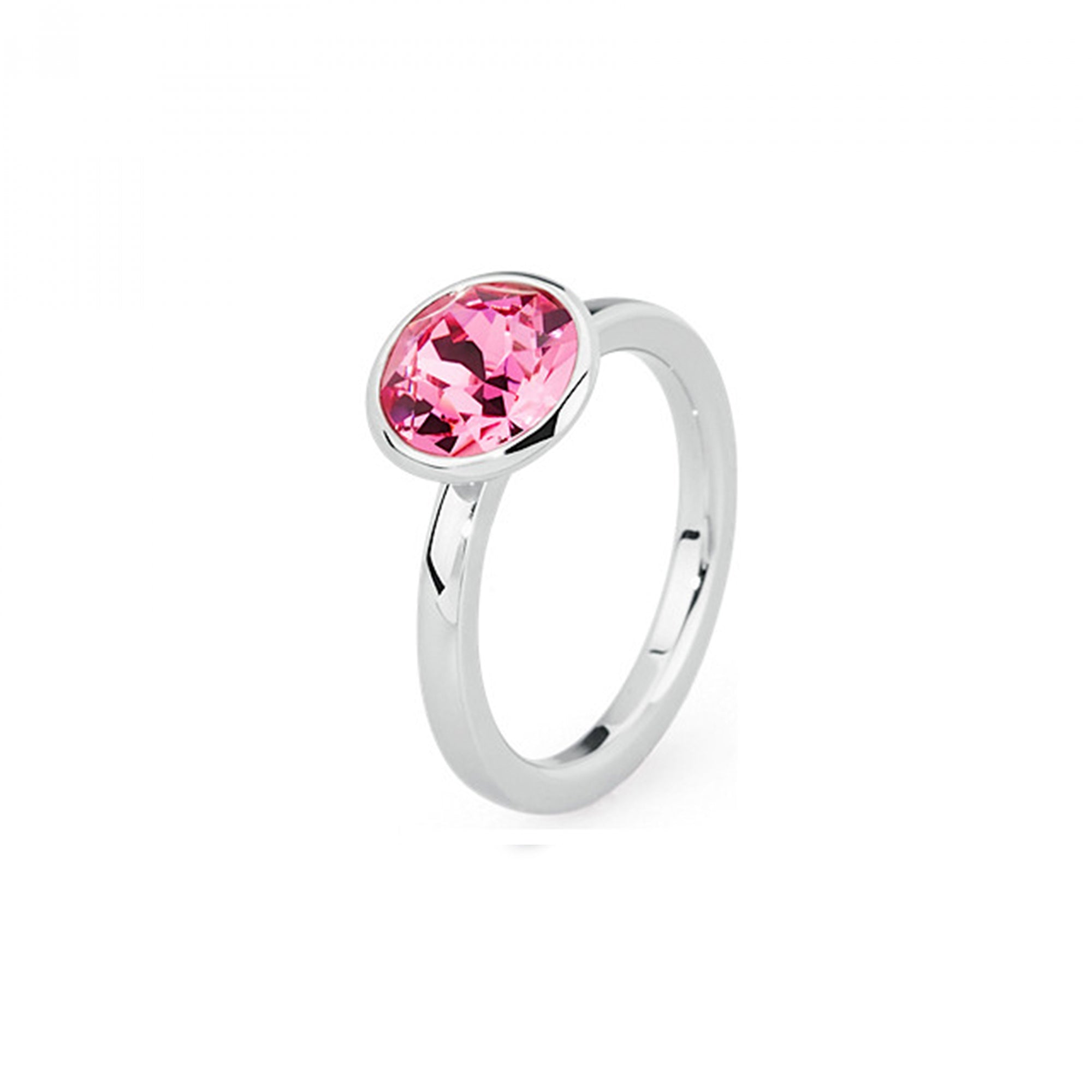 ANELLO DONNA TRING, SIMPATIA, RODIO CON PIETRA ROSA MIS14 BROSWAY