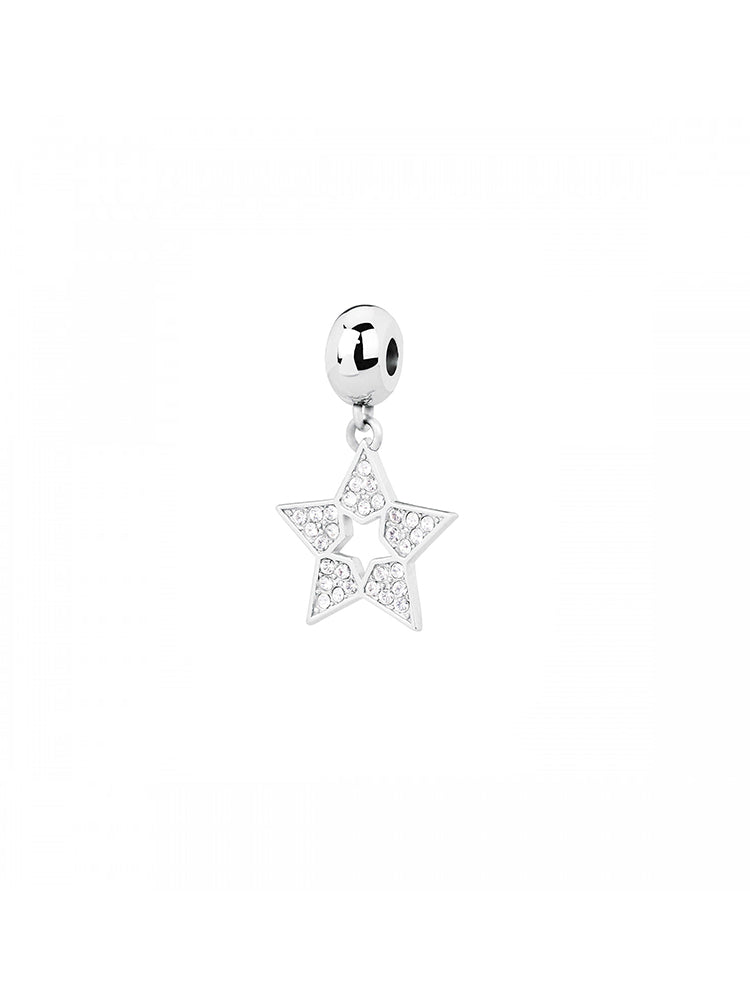 CHARM DONNA TRES JOLIE MINI, PENDENTE STELLA RODIO CON CRISTALLI BROSWAY