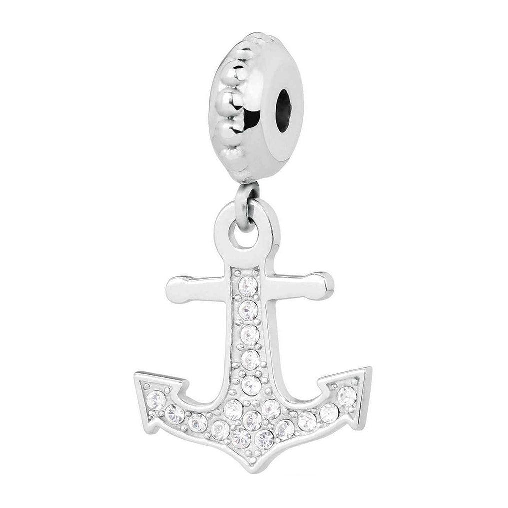 CHARM DONNA TRES JOLIE MINI, ANCORA E CRISTALLI RODIO, BROSWAY