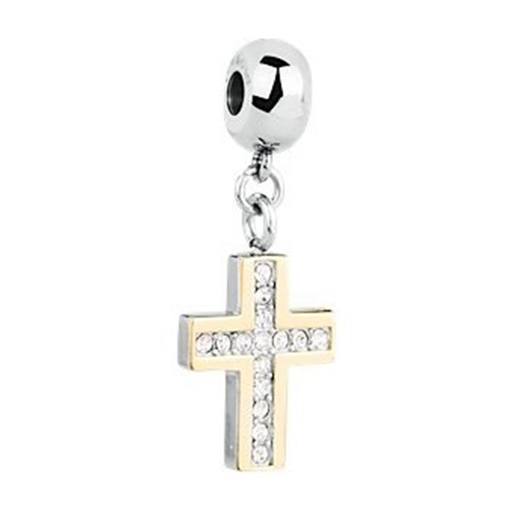 CHARM DONNA TRES JOLIE MINI, SPIRITUALITA', CROCE ORO E CRISTALLI BROSWAY