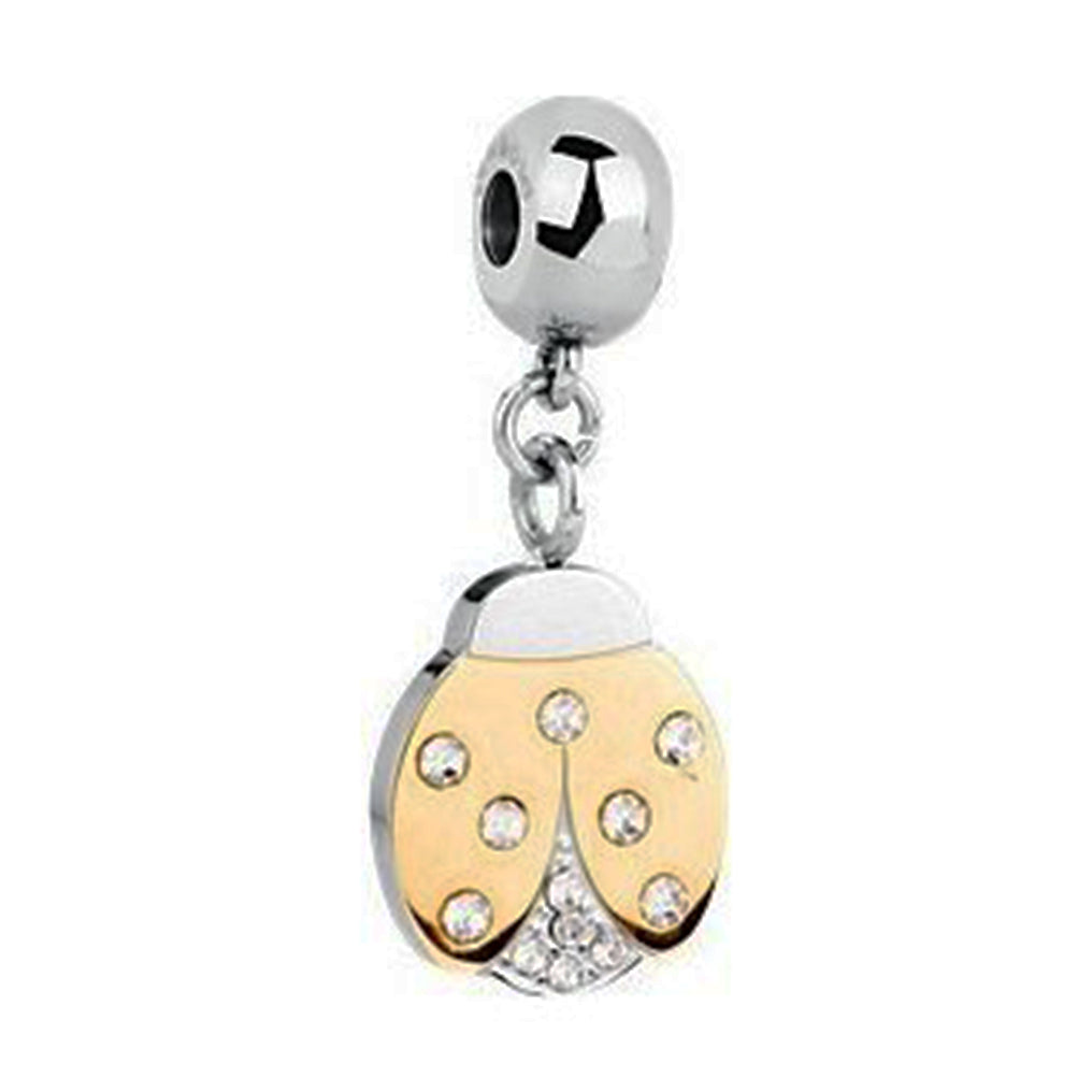 CHARM DONNA TRES JOLIE MINI, PENDENTE COCCINELLA ORO CON CRISTALLI BROSWAY