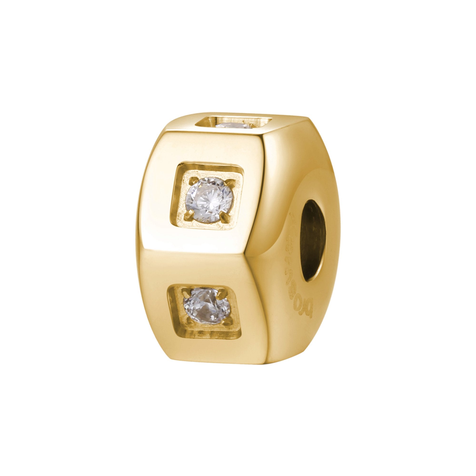 CHARM DONNA TRES JOLIE MINI, BULLONE CON CRISTALLI, ORO BROSWAY