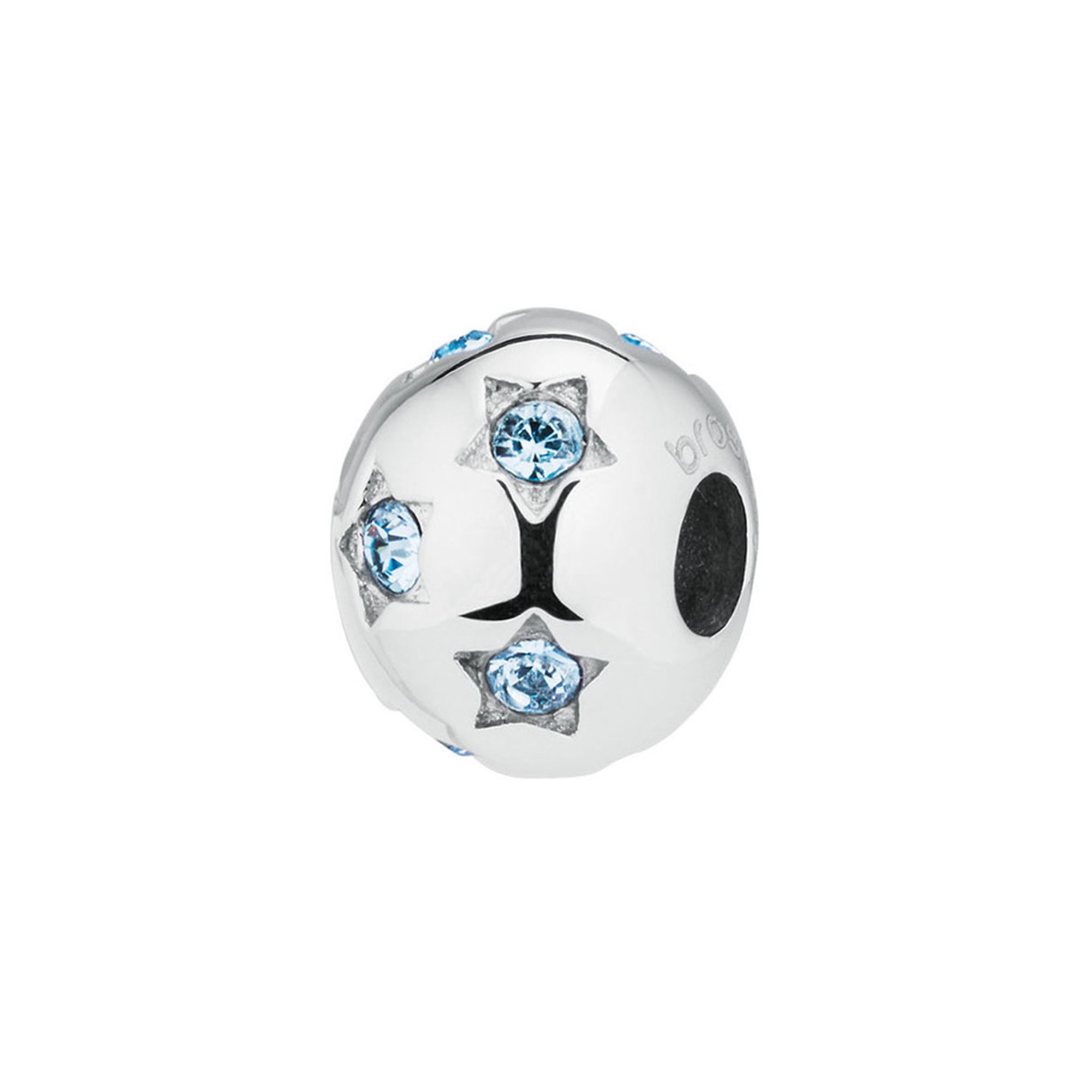 CHARM DONNA TRES JOLIE MINI, SFERA ACCIAIO E STELLE ACQUAMARINA, BROSWAY