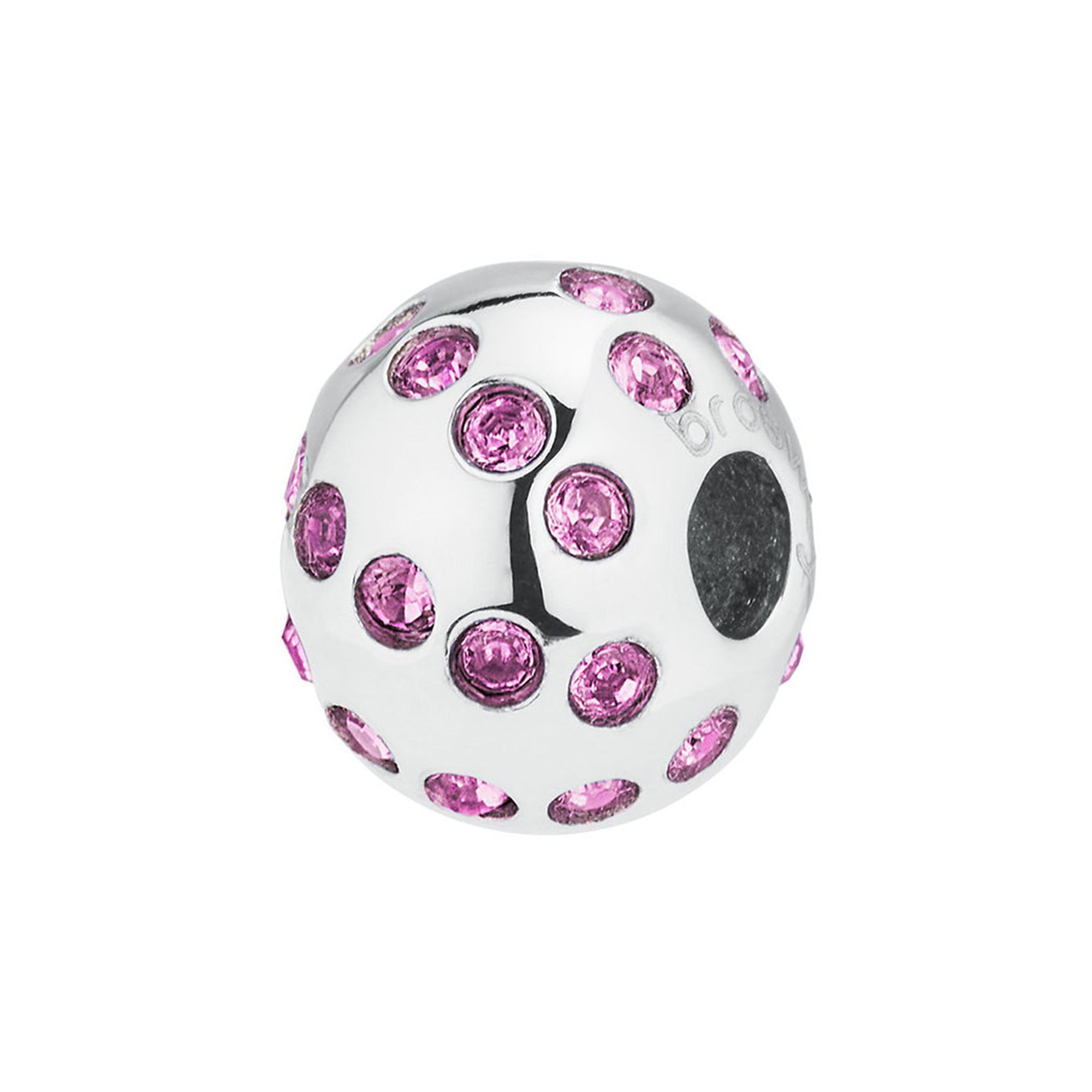 CHARM DONNA TRES JOLIE MINI, SFERA BIANCA CON SWAROVSKI VIOLA BROSWAY