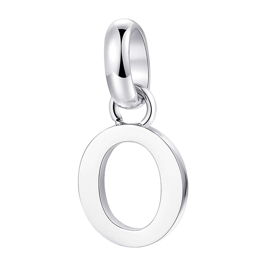 CHARM DONNA TRES JOLIE MINI, LETTERA O, COLOR RODIO BROSWAY