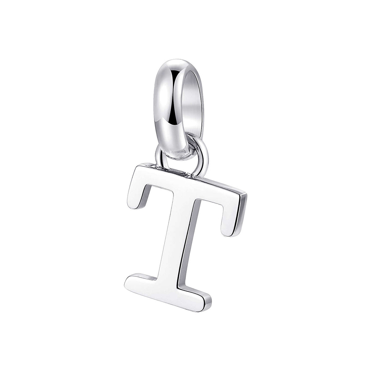 CHARM DONNA TRES JOLIE MINI, LETTERA T, COLOR RODIO BROSWAY