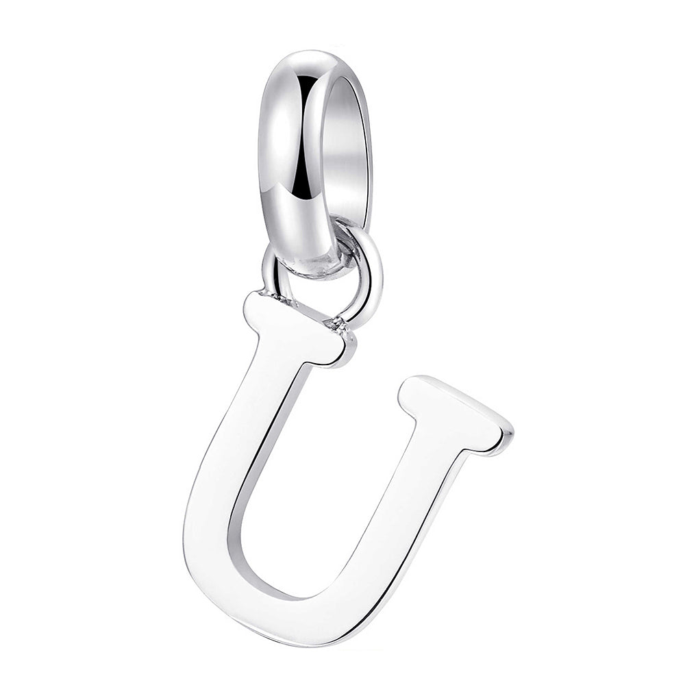 CHARM DONNA TRES JOLIE MINI, LETTERA U, COLOR RODIO BROSWAY
