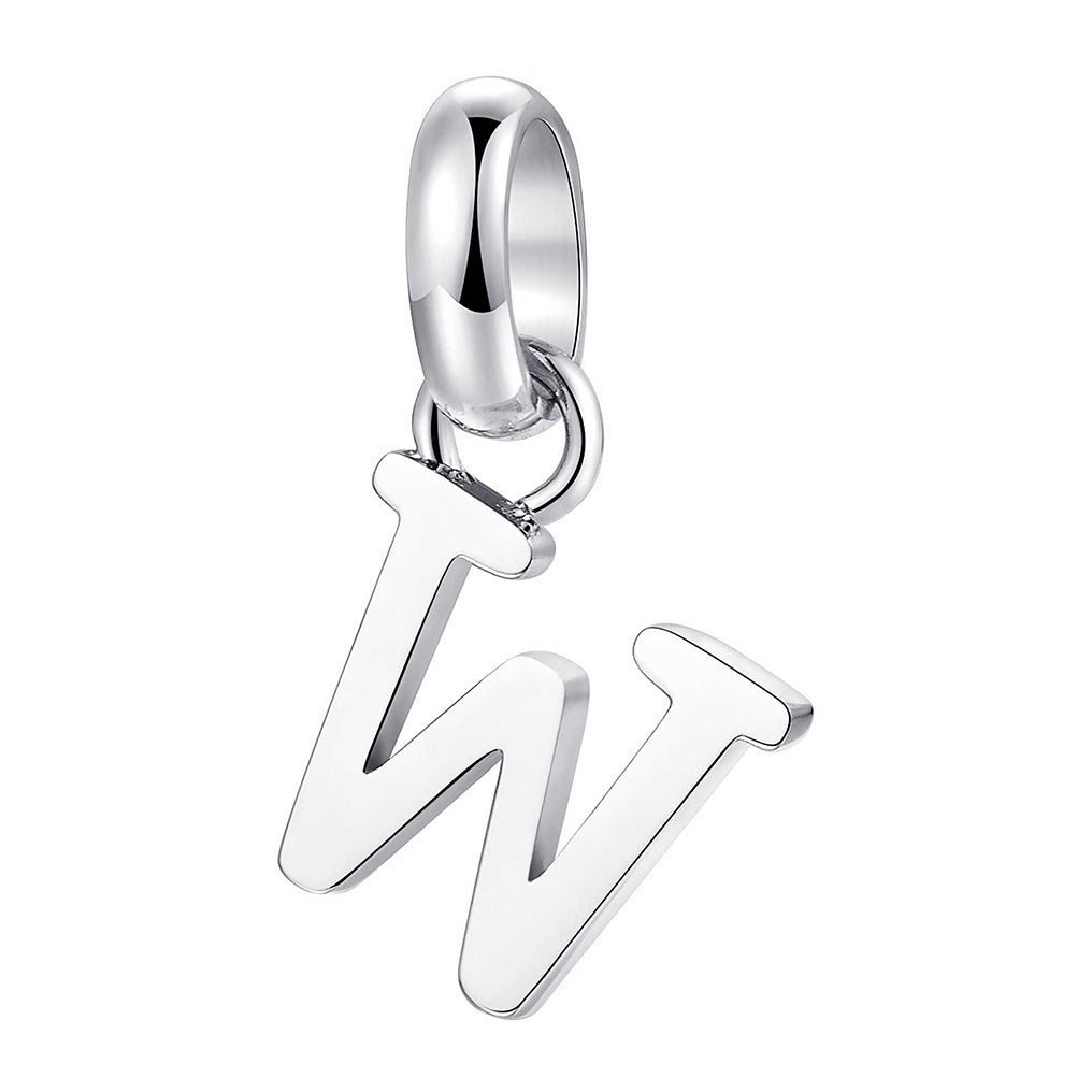 CHARM DONNA TRES JOLIE MINI, LETTERA W, COLOR RODIO BROSWAY