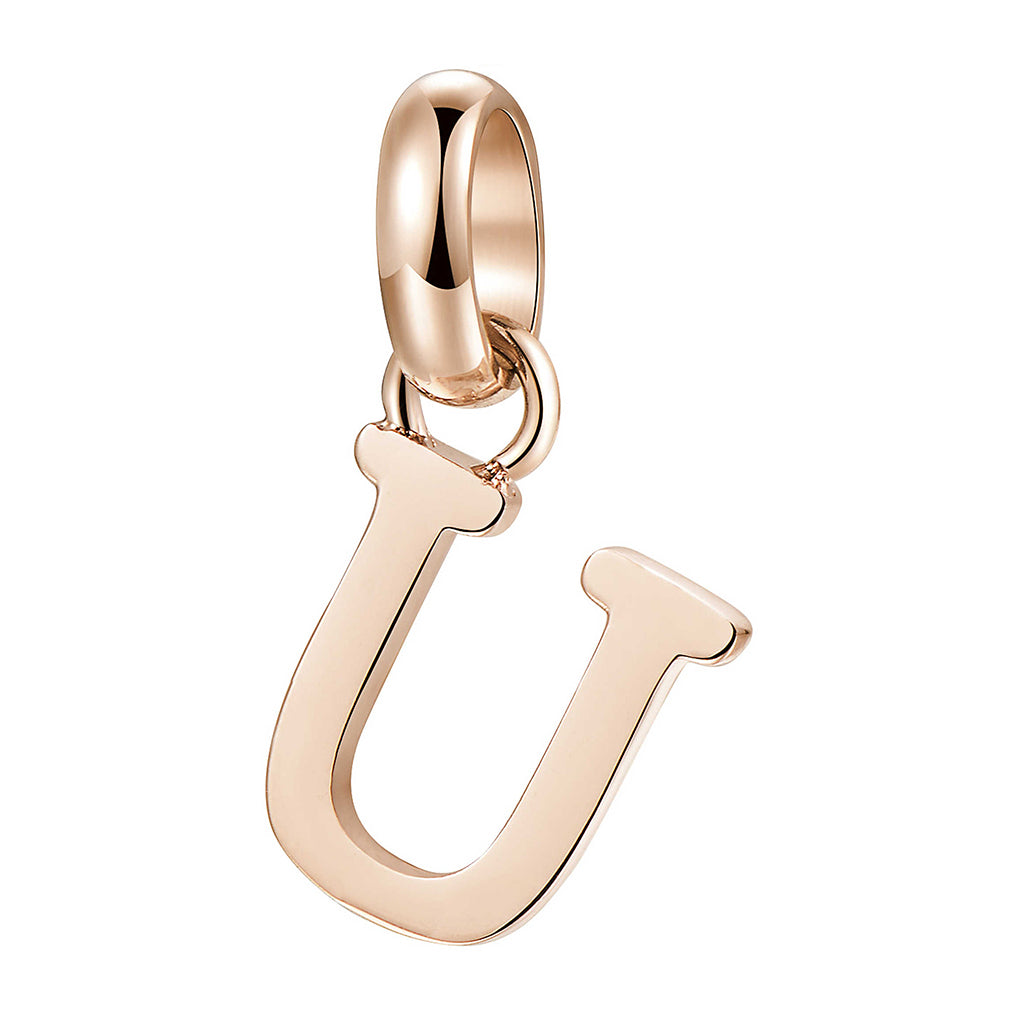 CHARM DONNA TRES JOLIE MINI, LETTERA U, ROSATO BROSWAY