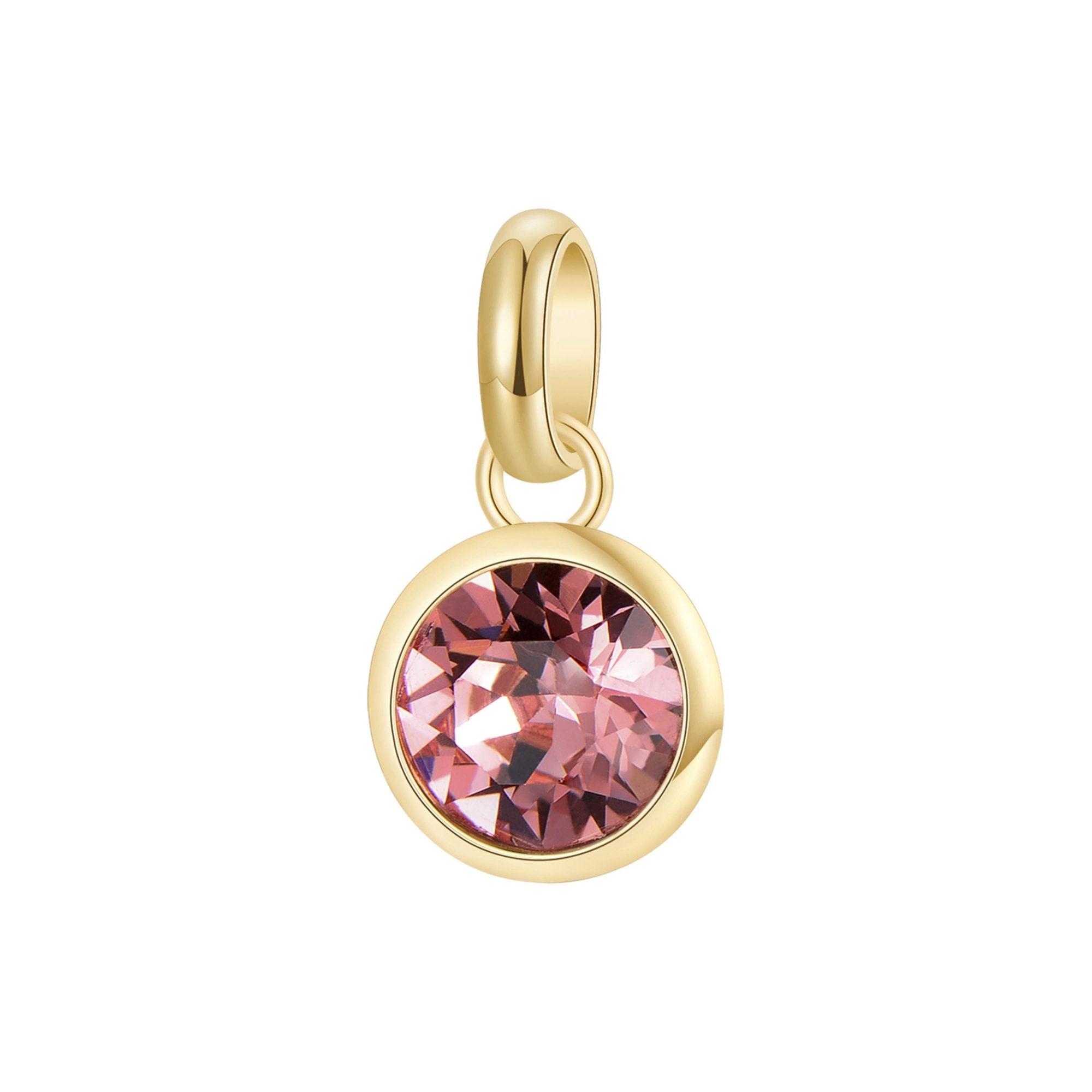 CHARM DONNA TRES JOLIE, IN ACCIAIO, PVD ORO E SWAROVSKI ROSE BROSWAY